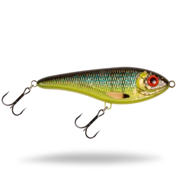 Strike Pro Buster Swim 13cm Slow Sinking in verschiedenen Dekoren mit Drillingen