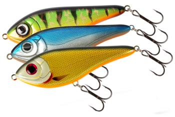 Strike Pro Buster Swim 13cm Slow Sinking in verschiedenen Dekoren mit Drillingen