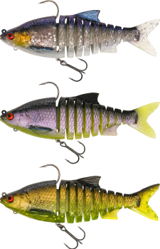 Gummisch Westin Ricky the Roach Inline Multi Jointed 14 cm mit einem Drilling.